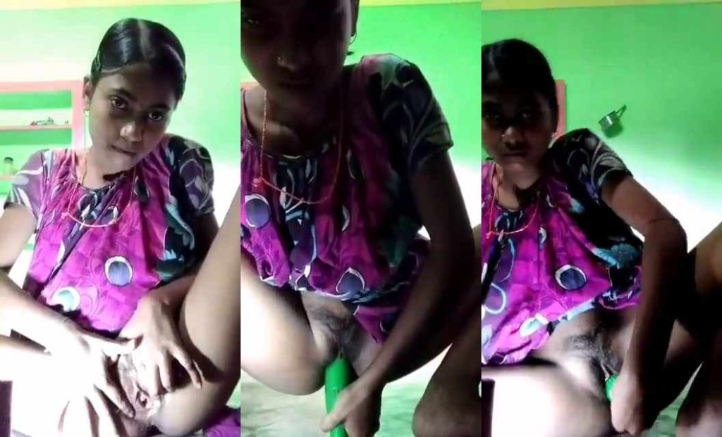Horny Village Girl Masturbating With Plastic Bottle