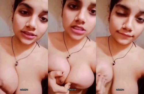 Super Horny Girl Pressing Boobs